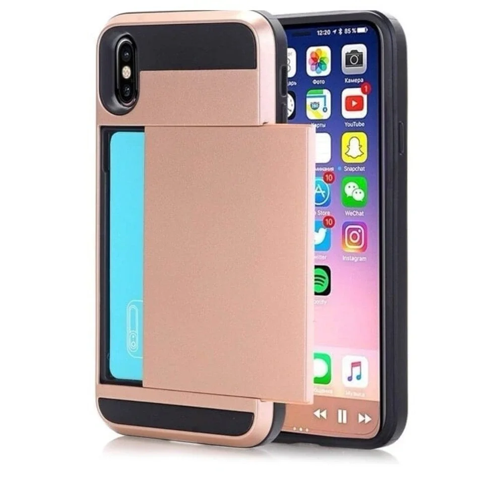 Leather Phone Case for iPhone 14Pro Shockproof Leather Case Cover (C087) (Rose G